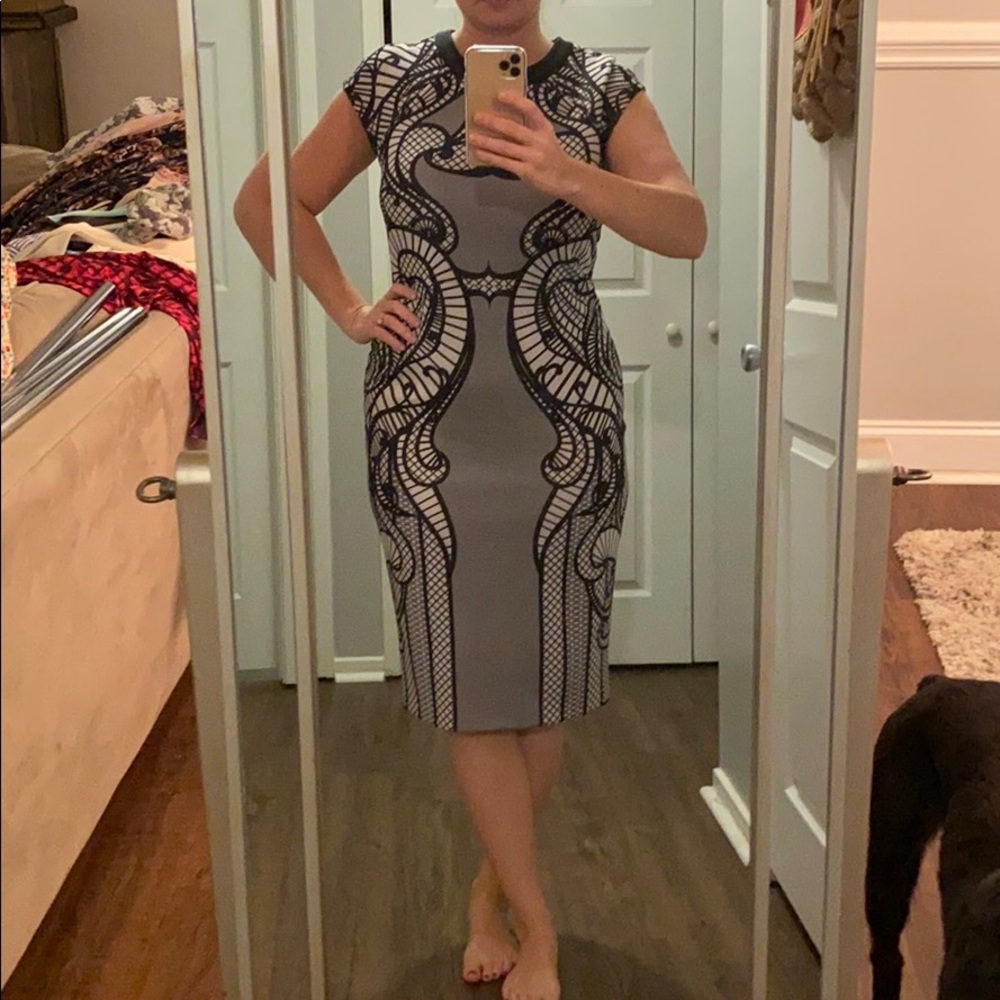 Black and white work dress